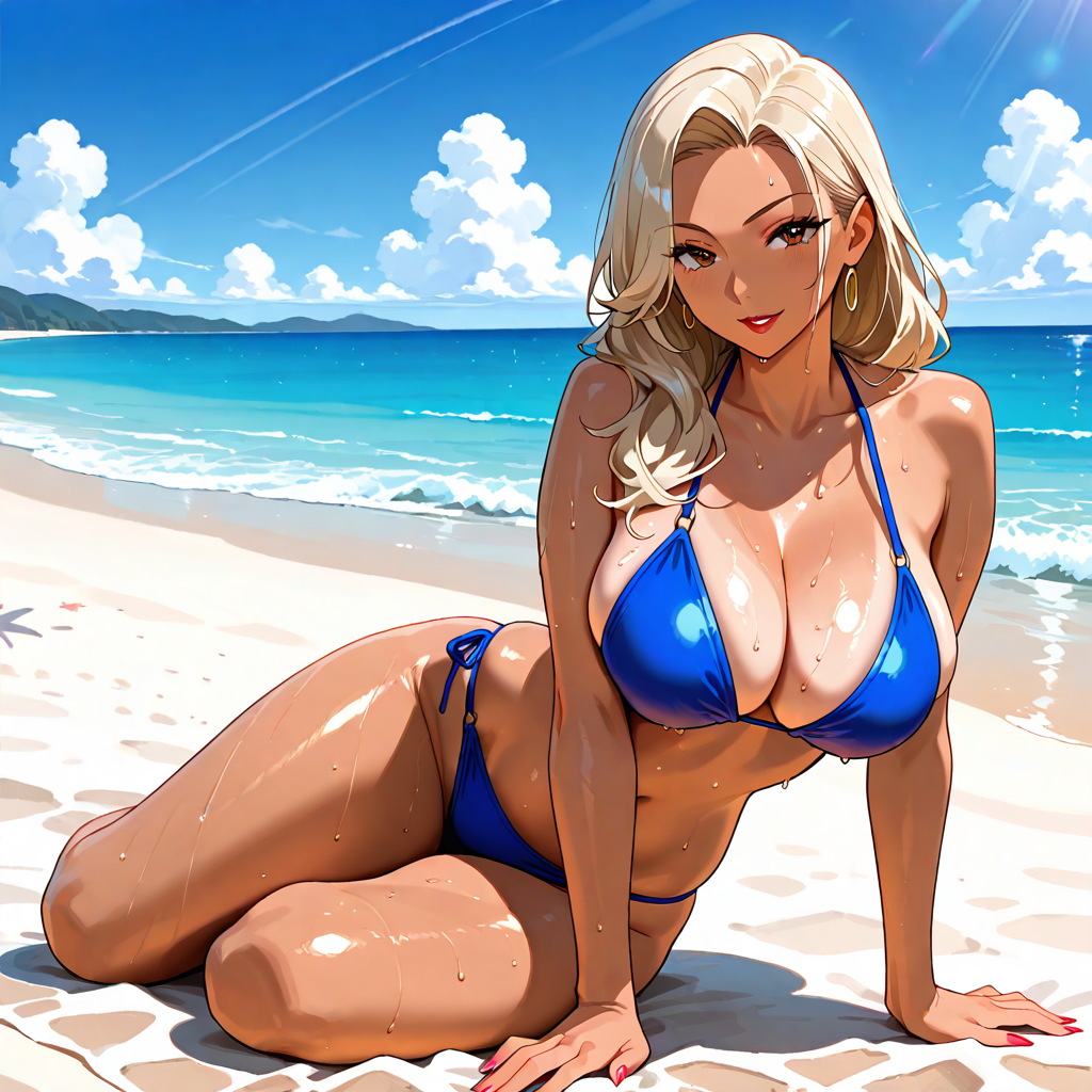 教師, ビーチ, 汗
