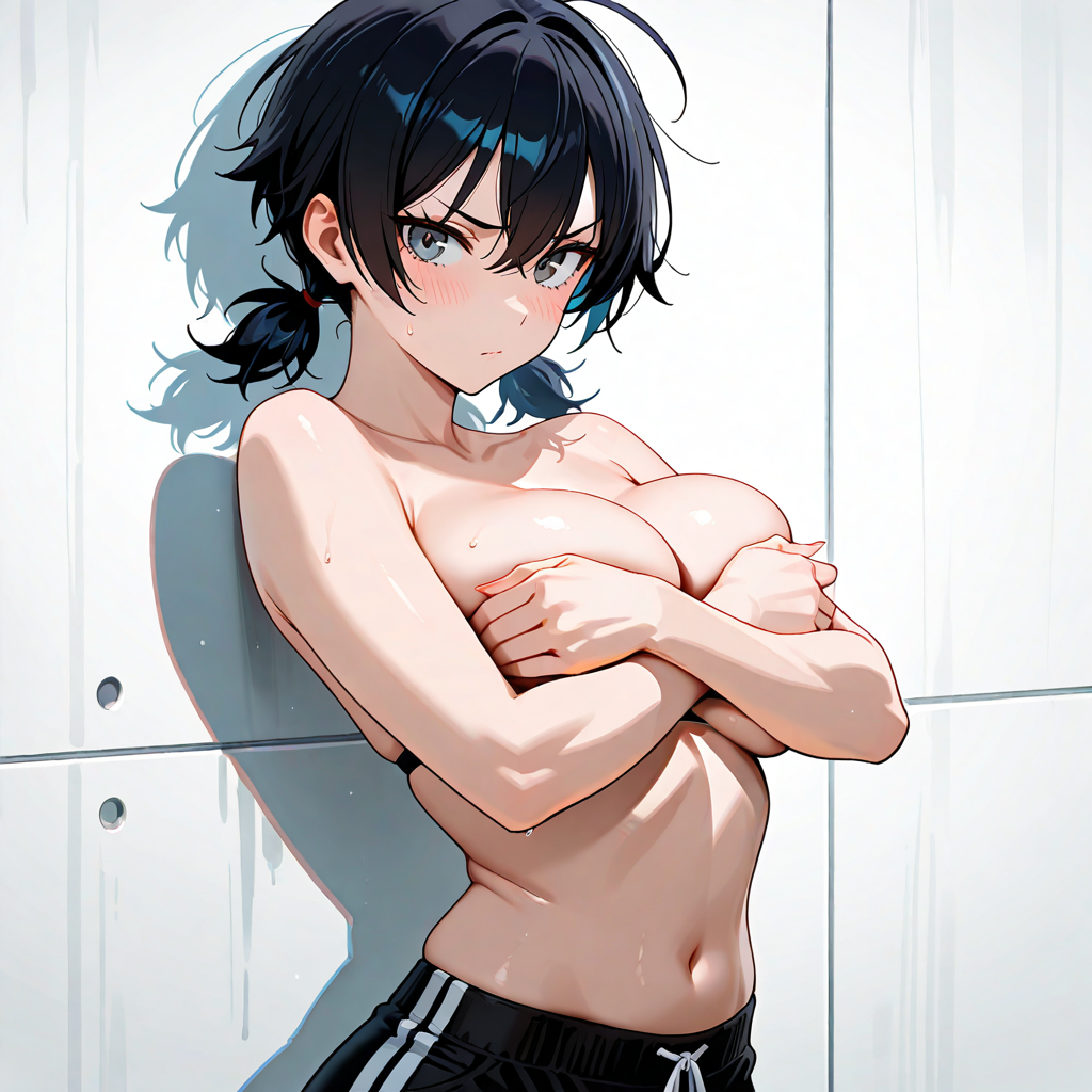 ツインテール, 手ブラ, おっぱい, ボーイッシュ