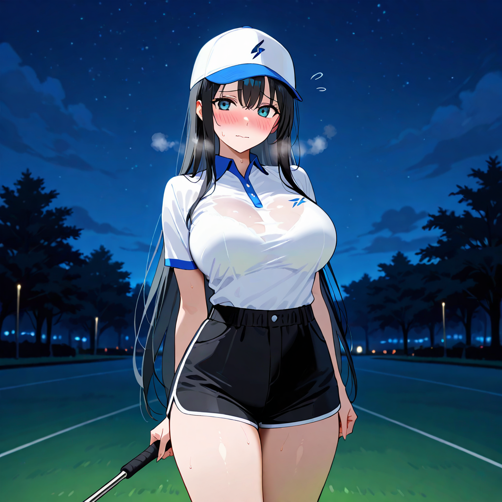 夜, 赤面, ゴルフ
