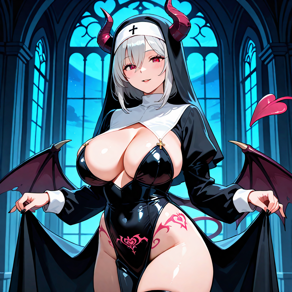 淫紋, 夜, シスター, 女性1人, サキュバス