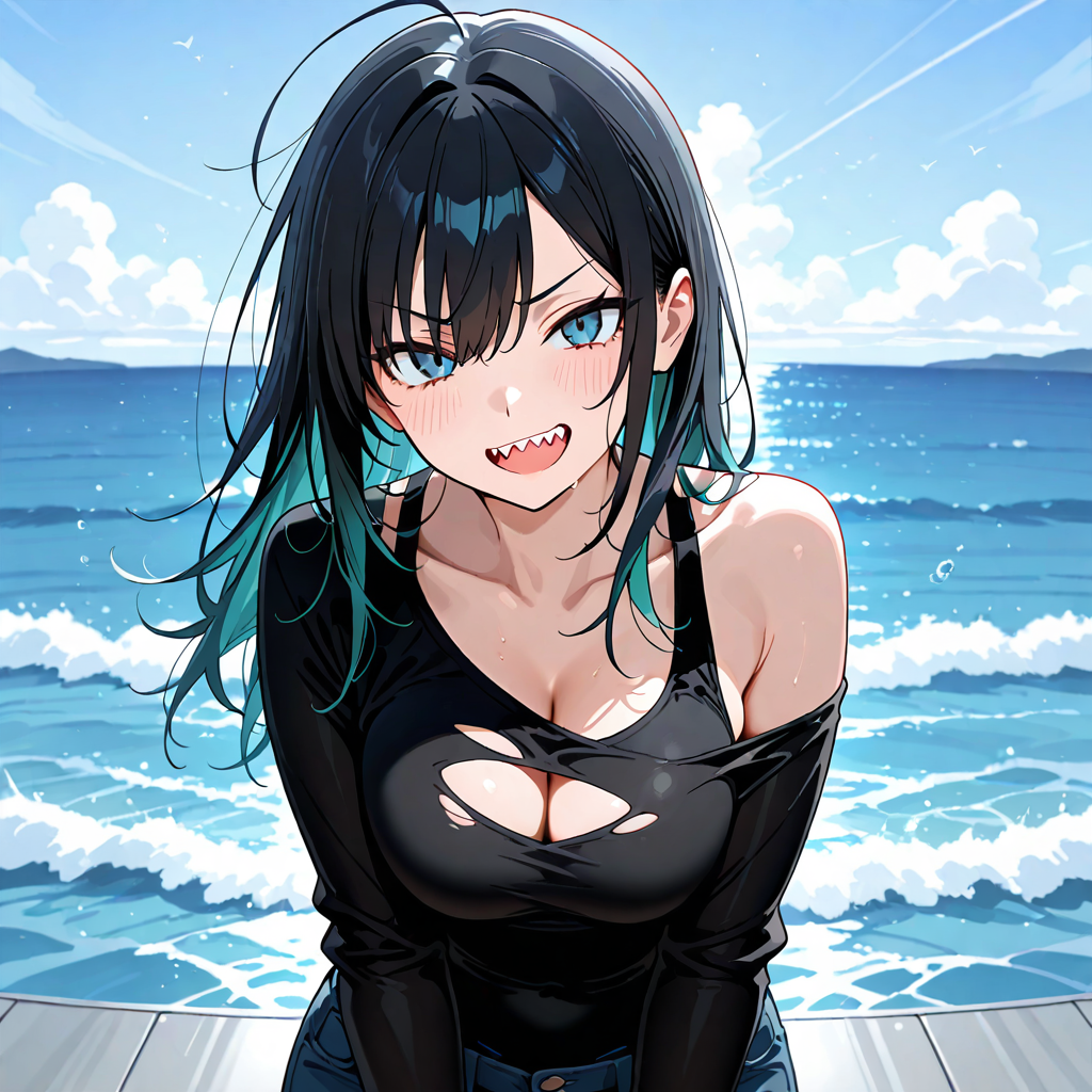 服破れ, 海, 八重歯, 朝