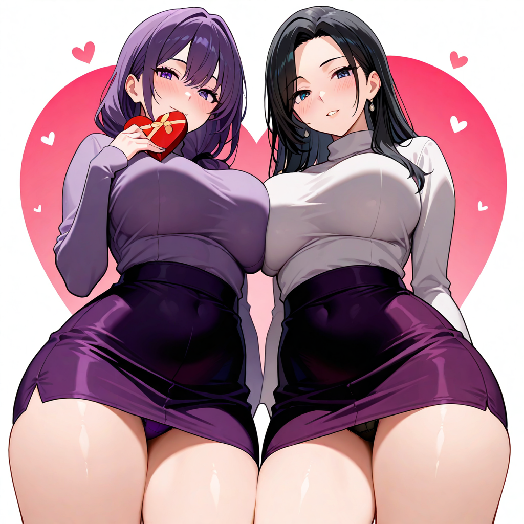 San Valentín, Morado, Braguitas visibles, Varias mujeres
