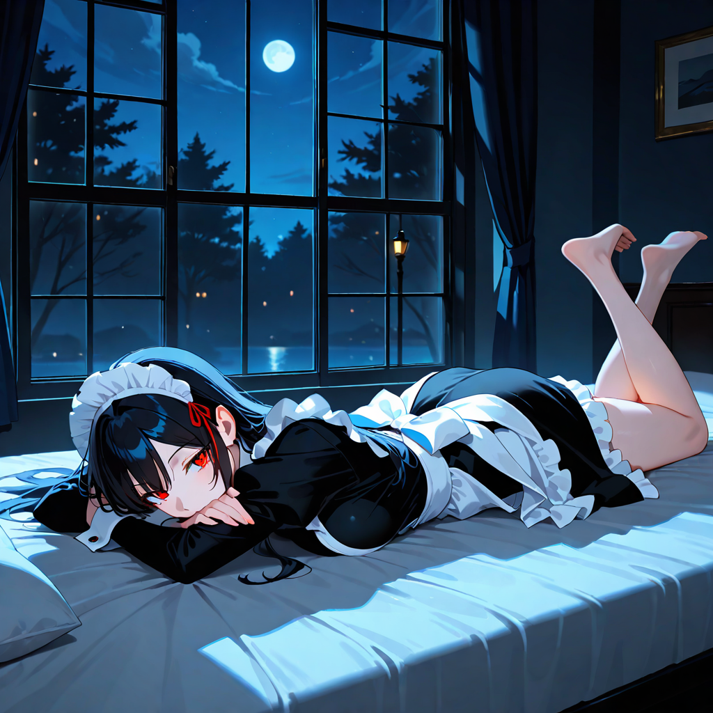 うつ伏せ, 夜, メイド