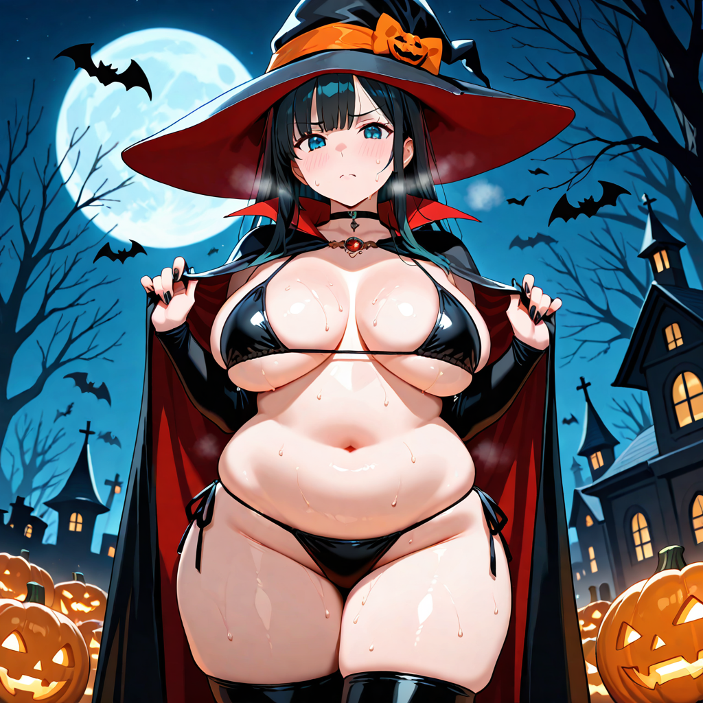 ぽっちゃり, 夜, 汗, ハロウィン