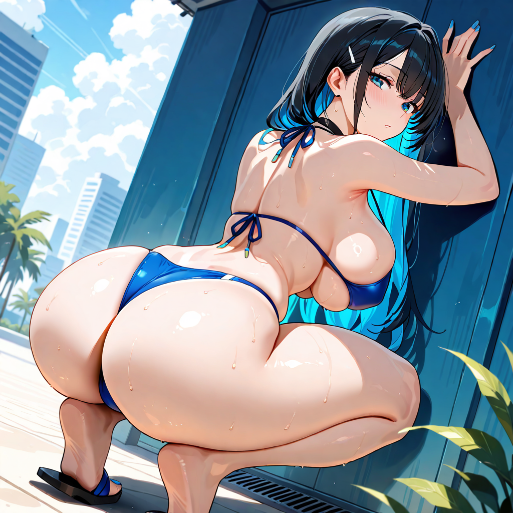夏, うんこ座り, くびれ
