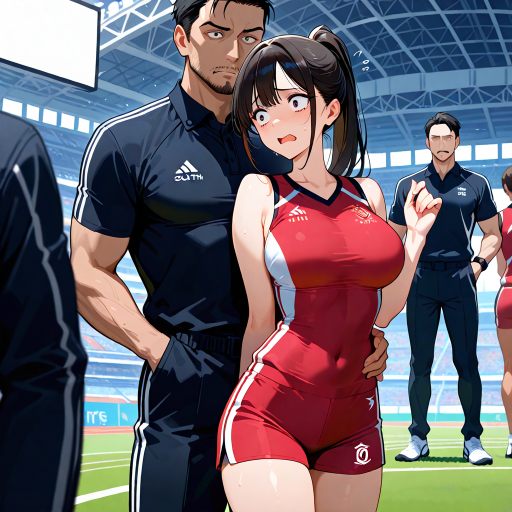 陸上ウェア, 怯え, 男性複数