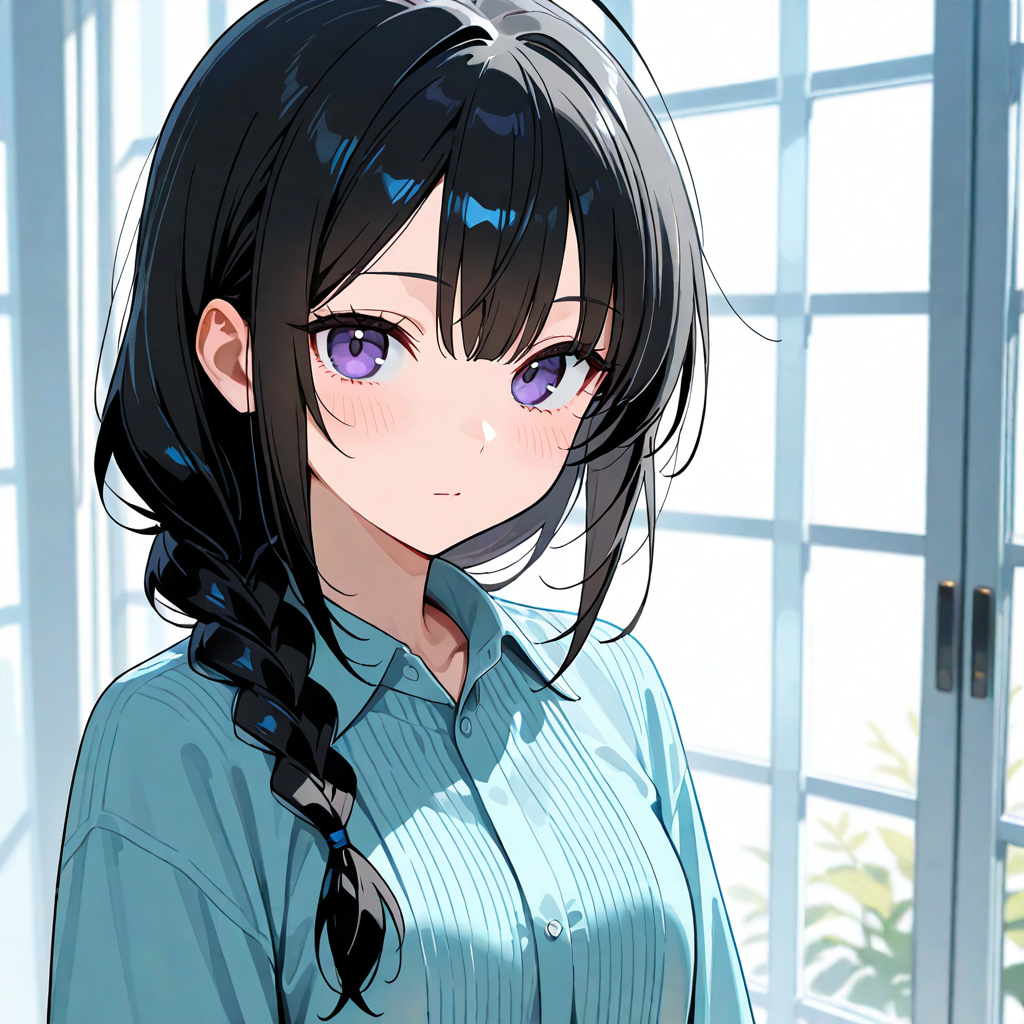 三つ編み, 上半身アップ, 小柄