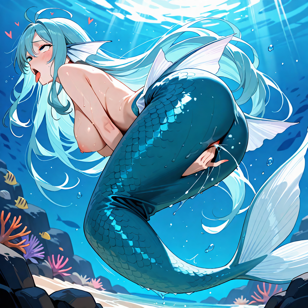 女性複数, 人魚, オナニー, アヘ顔