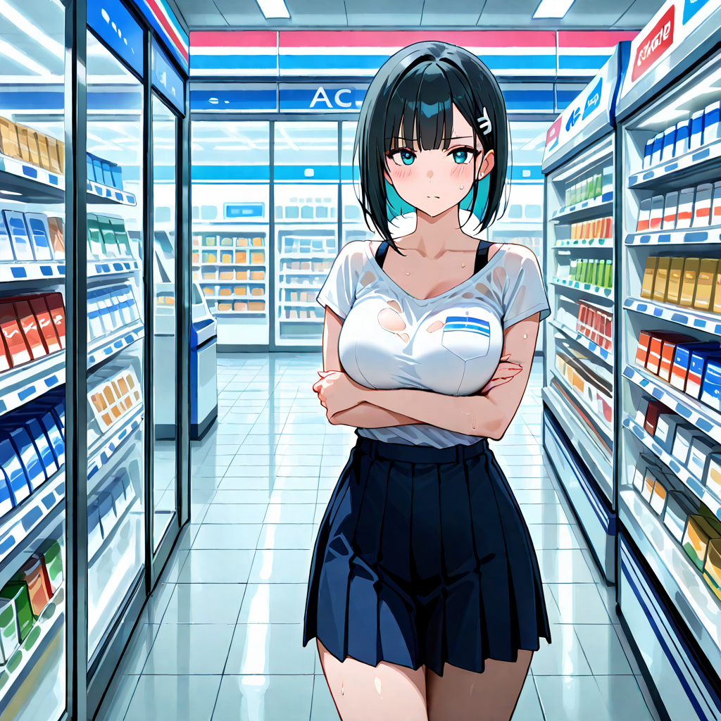服破れ, 夏, コンビニ